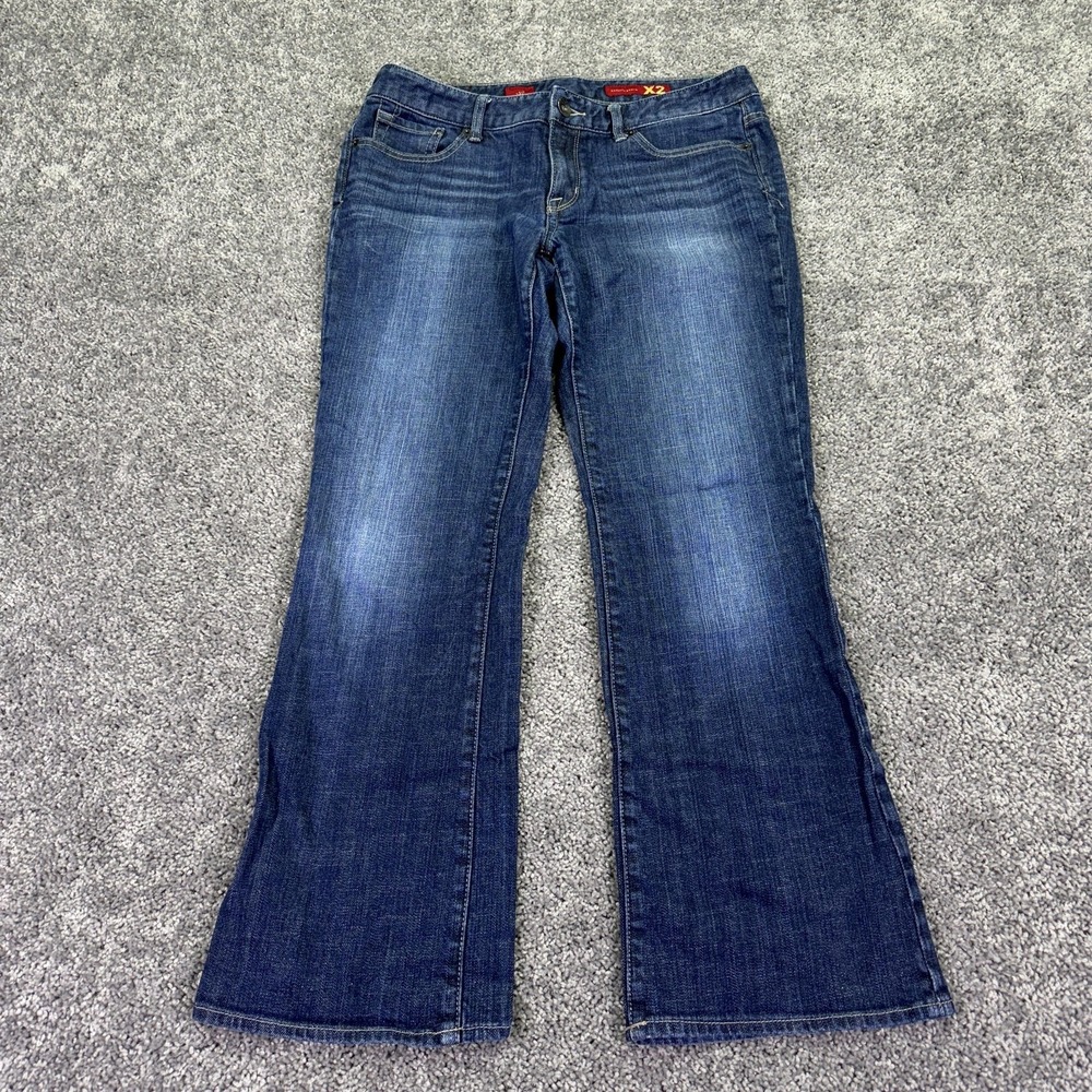 X2 Jeans Womens 10S Blue Bootcut Denim Medium Wash Embroidered City Casual